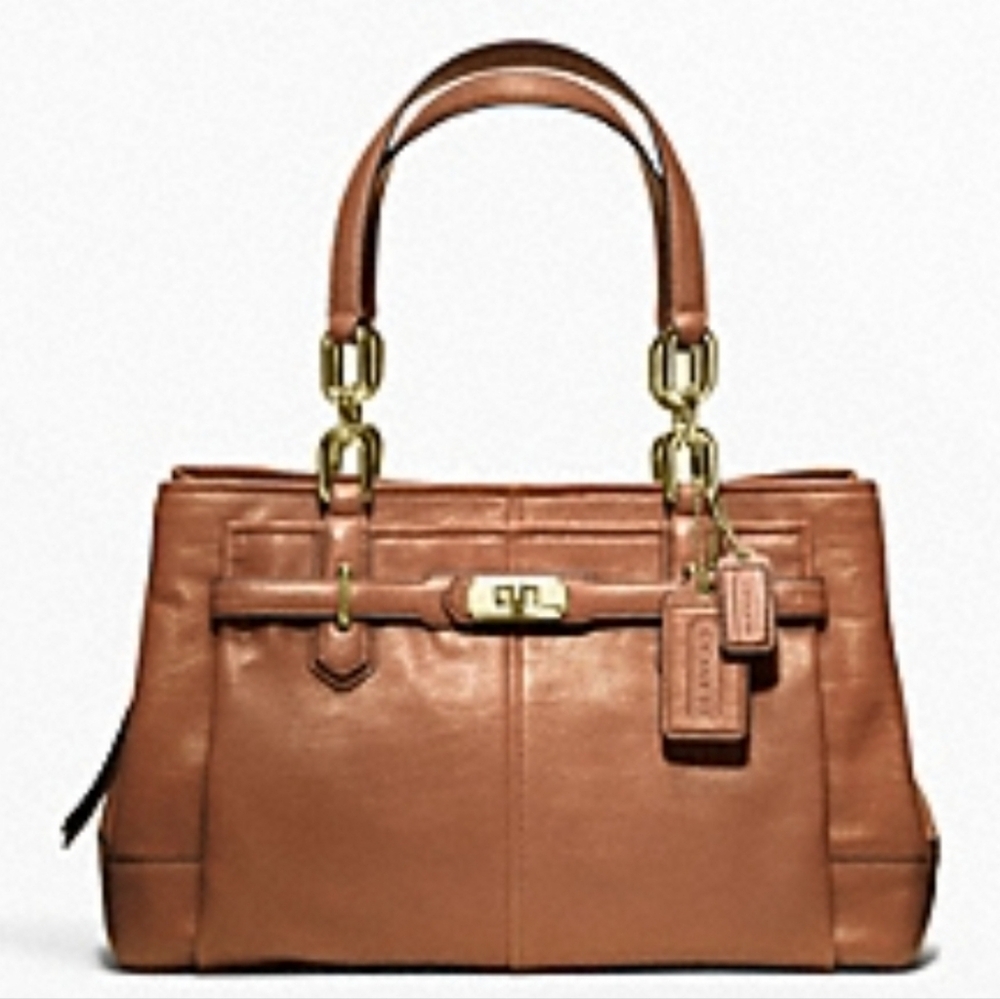 Coach women's handbag tan leather Chelsea Jayden large